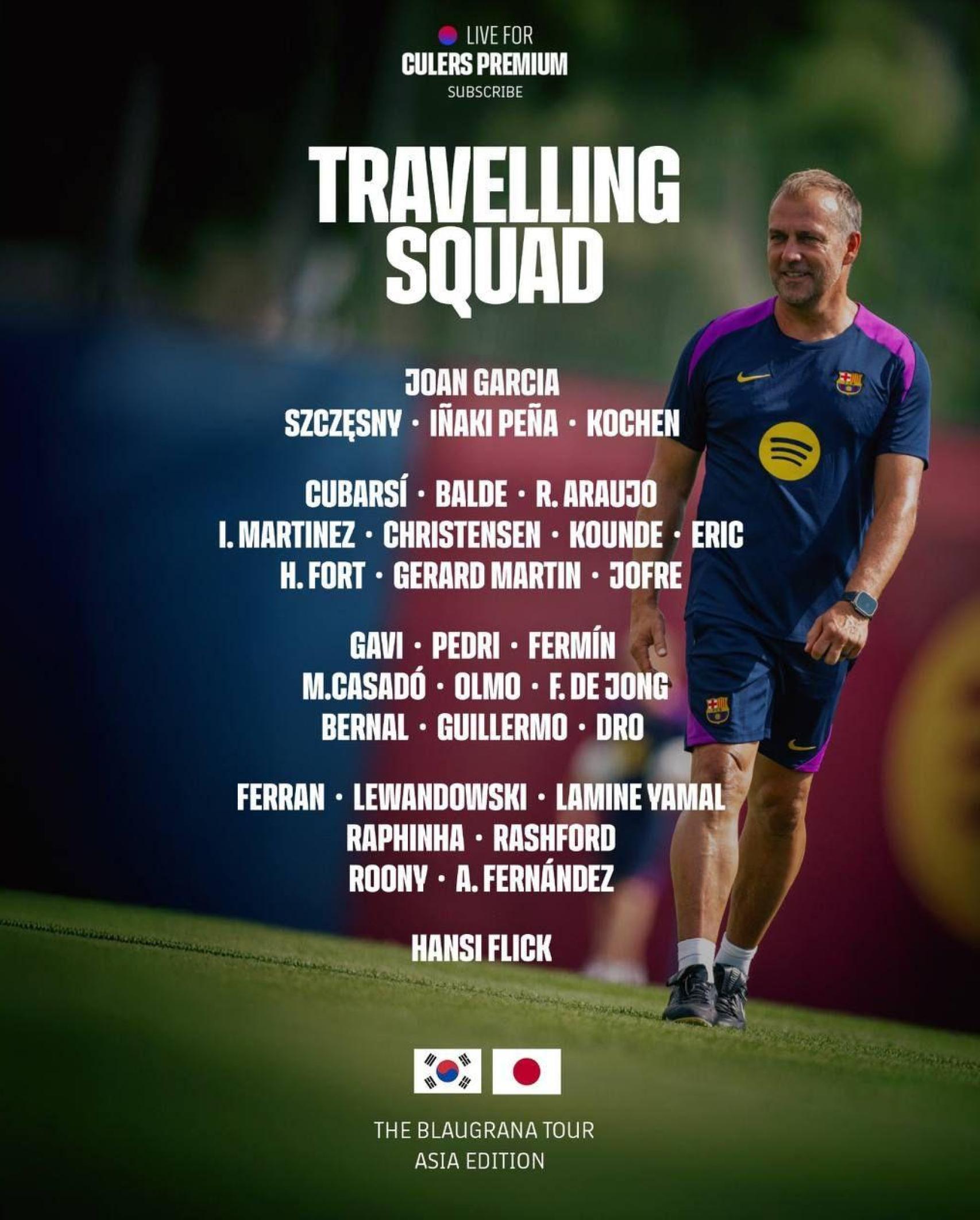 La lista de Hansi Flick para la gira del Barça por Asia