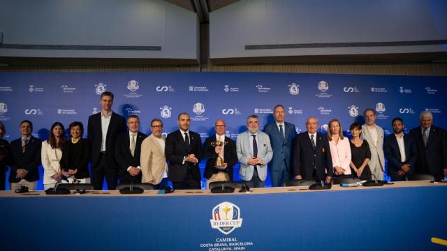 Foto de familia de la presentación oficial de Ryder Cup 2031 en el Hotel Camiral