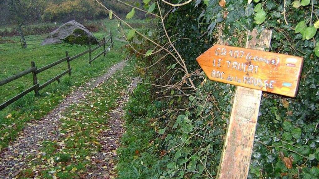 Señal de inicio de la ruta en Montségur