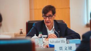 Salvador Illa, presidente de la Generalitat, durante su gira institucional en Pekín, China