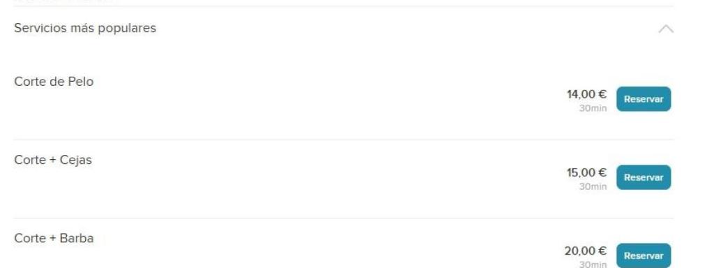 Los precios de la barbería 'Sky Salon 970'