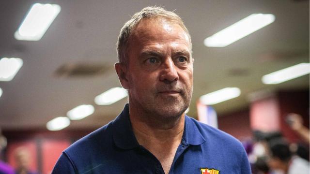 Hansi Flick, poco antes del amistoso del Barça contra el Vissel Kobe