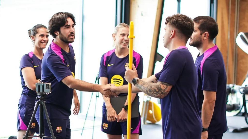 Pere Romeu y su staff durante el reencuentro de la pretemporada
