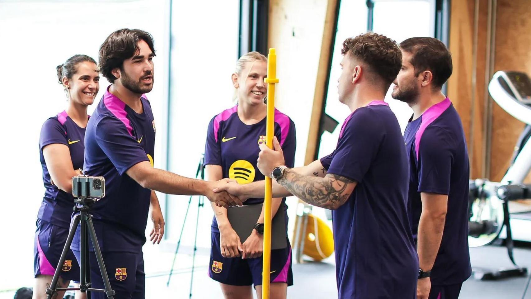 Pere Romeu y su staff durante el reencuentro de la pretemporada