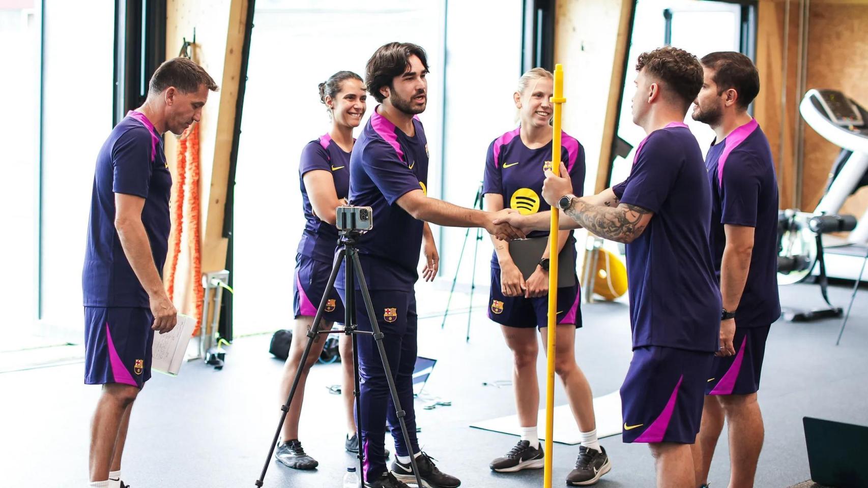Pere Romeu y su staff durante el reencuentro de la pretemporada