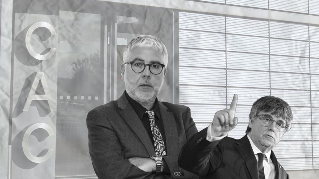 El presidente del CAC, Xevi Xirgo, y el expresidente prófugo Carles Puigdemont