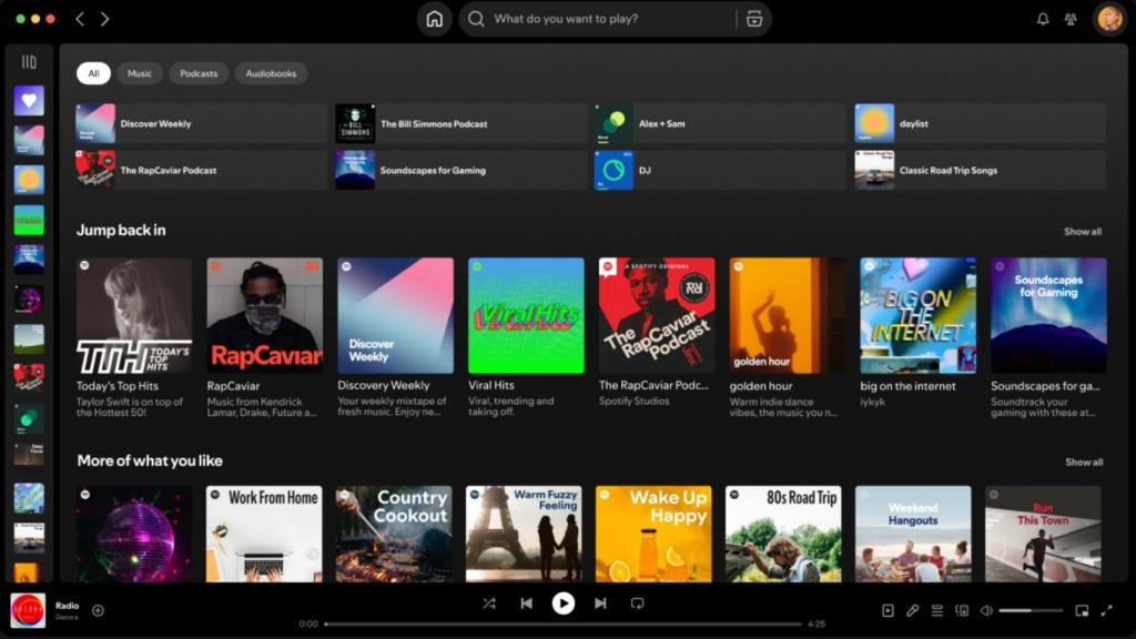 Un vistazo de la página oficial de Spotify