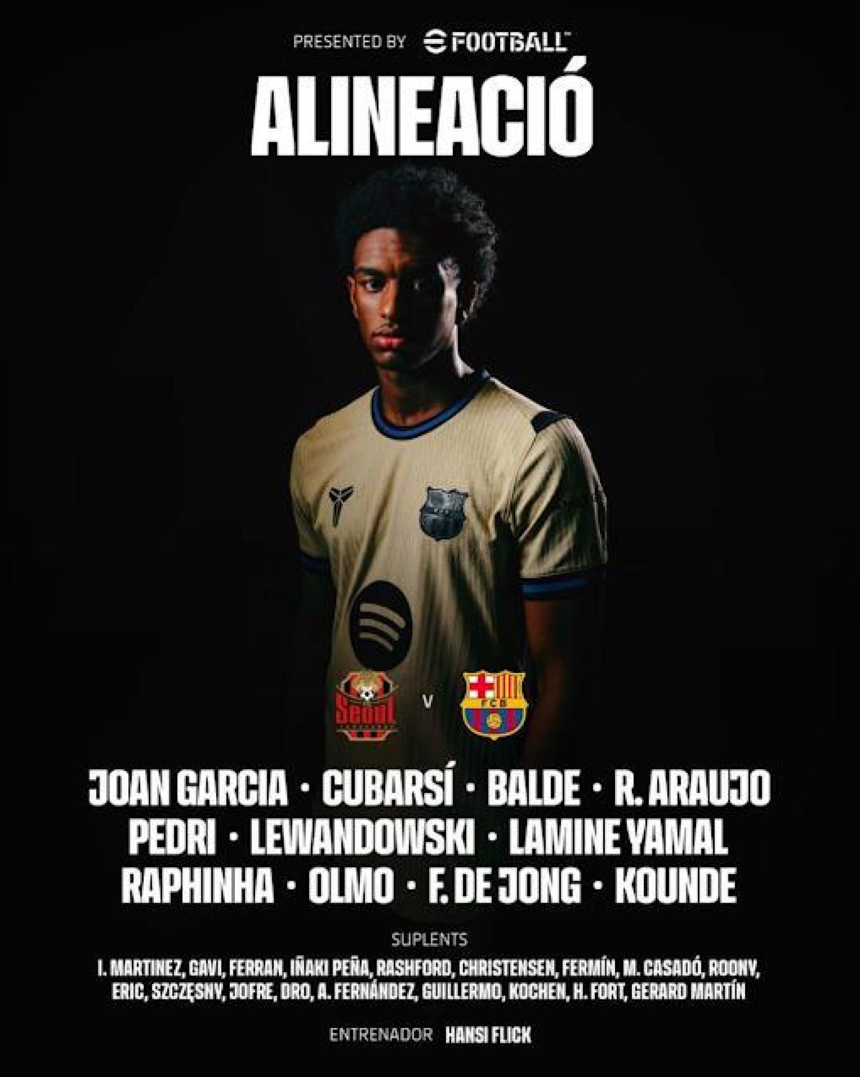 El once del FC Barcelona para jugar ante el Seoul FC