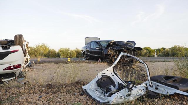 Restos de un accidente de tráfico