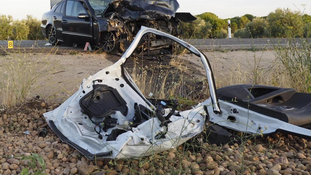 Restos de un accidente de tráfico