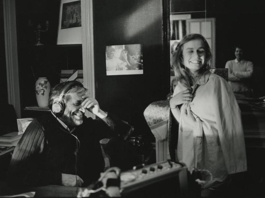 Maurice Pialat y Sandrine Bonnaire en el rodaje.