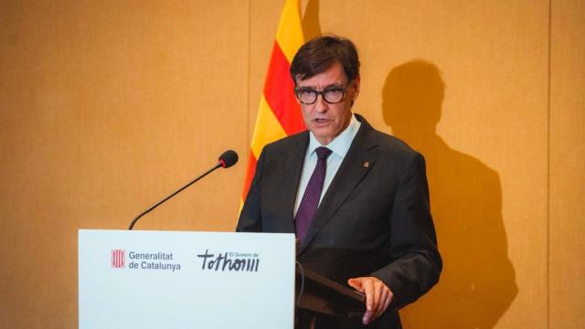 Salvador illa, presidente de la Generalitat, durante una rueda de prensa en Shanghái (China) el 1 de agosto de 2025