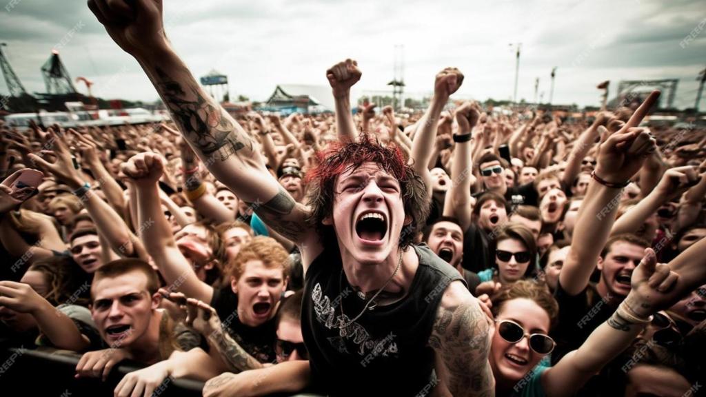Asistentes a un concierto de 'heavy metal'