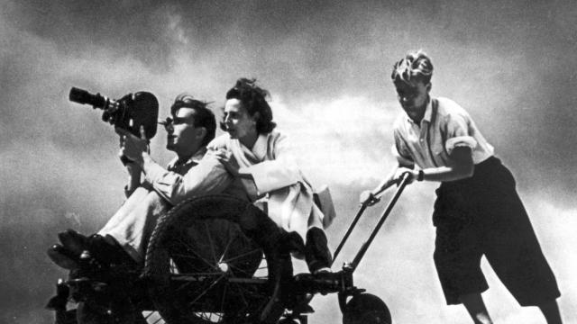 Leni Riefenstahl durante el rodaje de Olympia