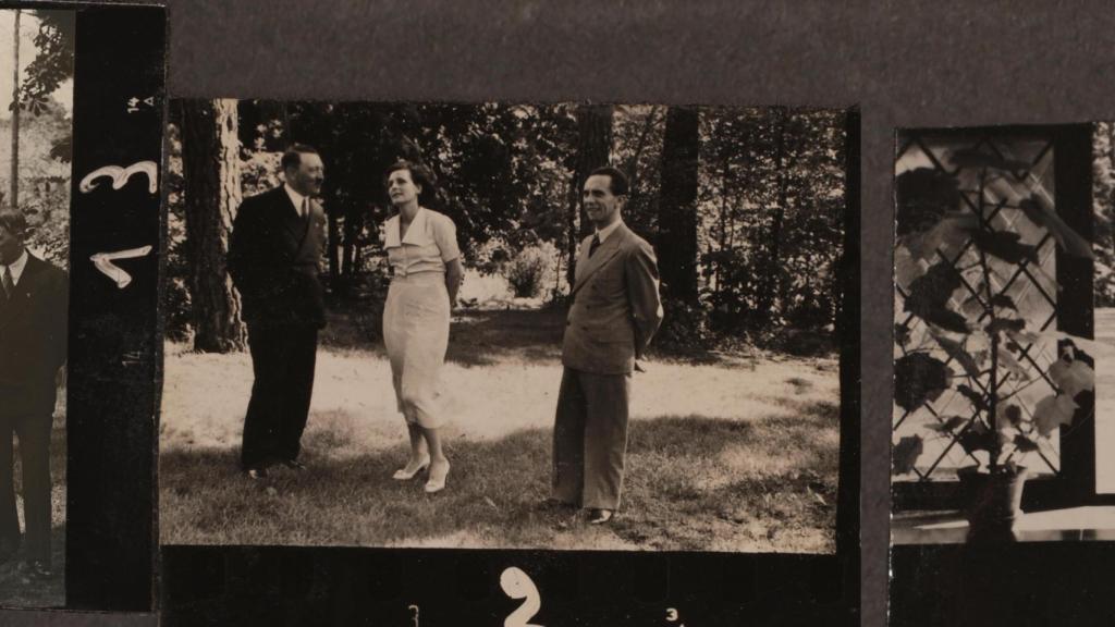 Riefenstahl amb Hitler i Goebbles