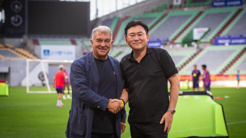 Joan Laporta, al Japó al costat del president de Rakuten, Hiroshi Mikitani