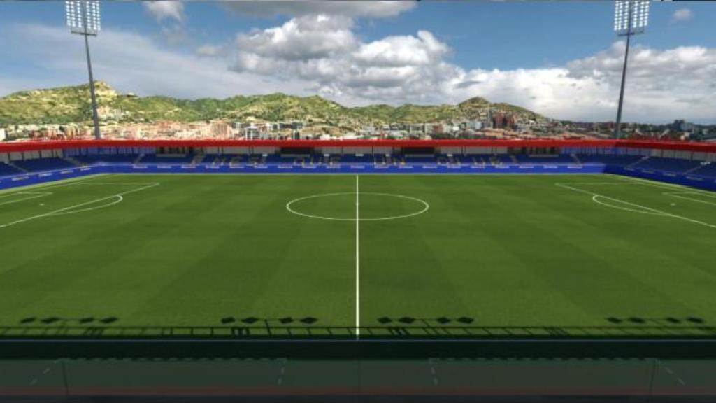 Vista panorámica de la visión del espectador en el Palco Presidencial del Estadi Johan Cruyff
