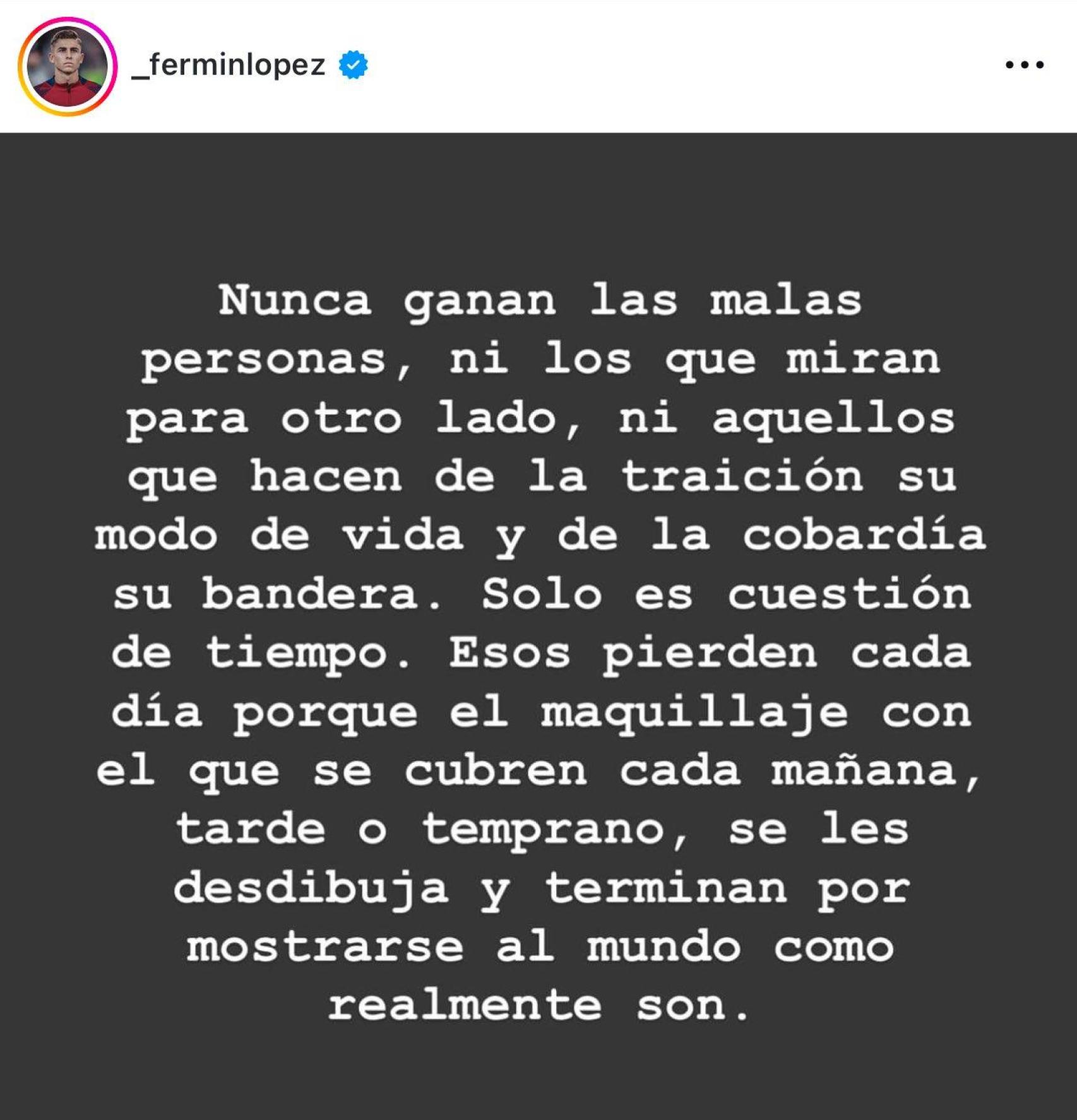 El misterioso 'post' de Fermín López en Instagram (2)