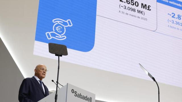 El presidente del Banco Sabadell, Josep Oliu, en la junta de este miércoles / BANCO SABADELL