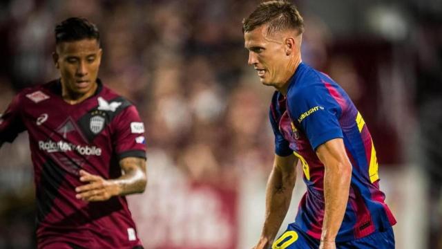 Dani Olmo durante el amistoso de pretemporada contra el Vissel Kobe