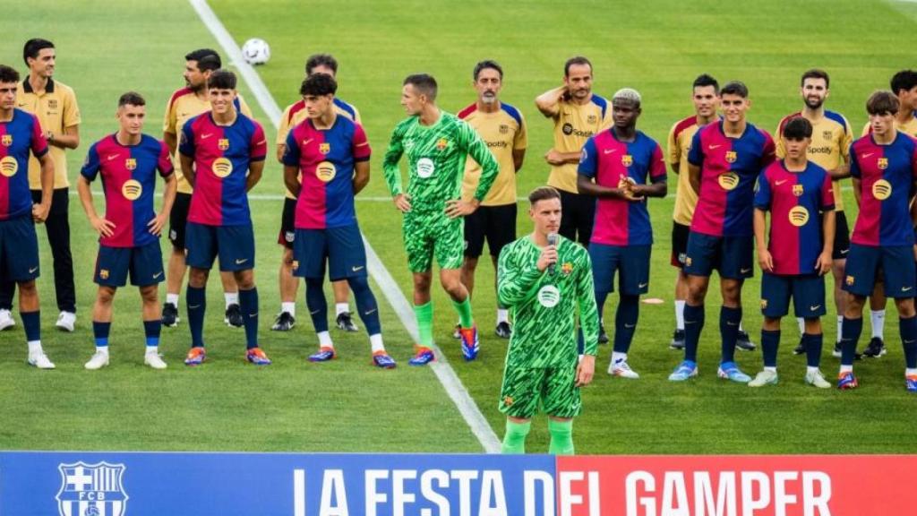 Discurso de Ter Stegen durante el Trofeu Joan Gamper en Montjuïc