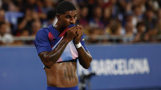 Marcus Rashford, durante el Barça-Como