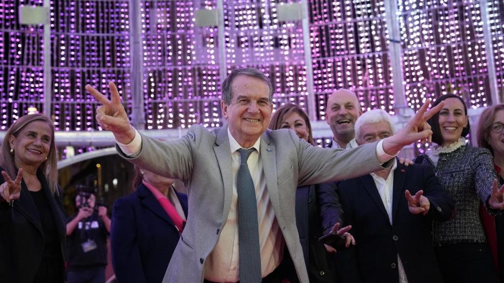 L'alcalde de Vigo, Abel Caballero, durant l'encesa de les llums de Nadal a Porta do Sol, el 16 de novembre de 2024