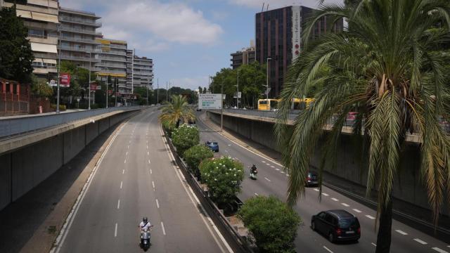 Ronda del Mig, en Barcelona, con poco tráfico