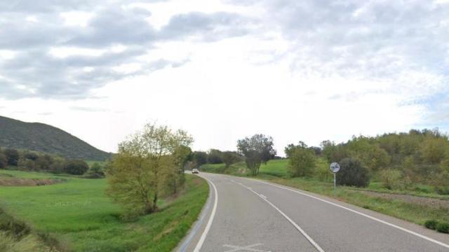 Kilómetro 15 de la carretera C-1412a, el lugar del accidente mortal de Sanaüja