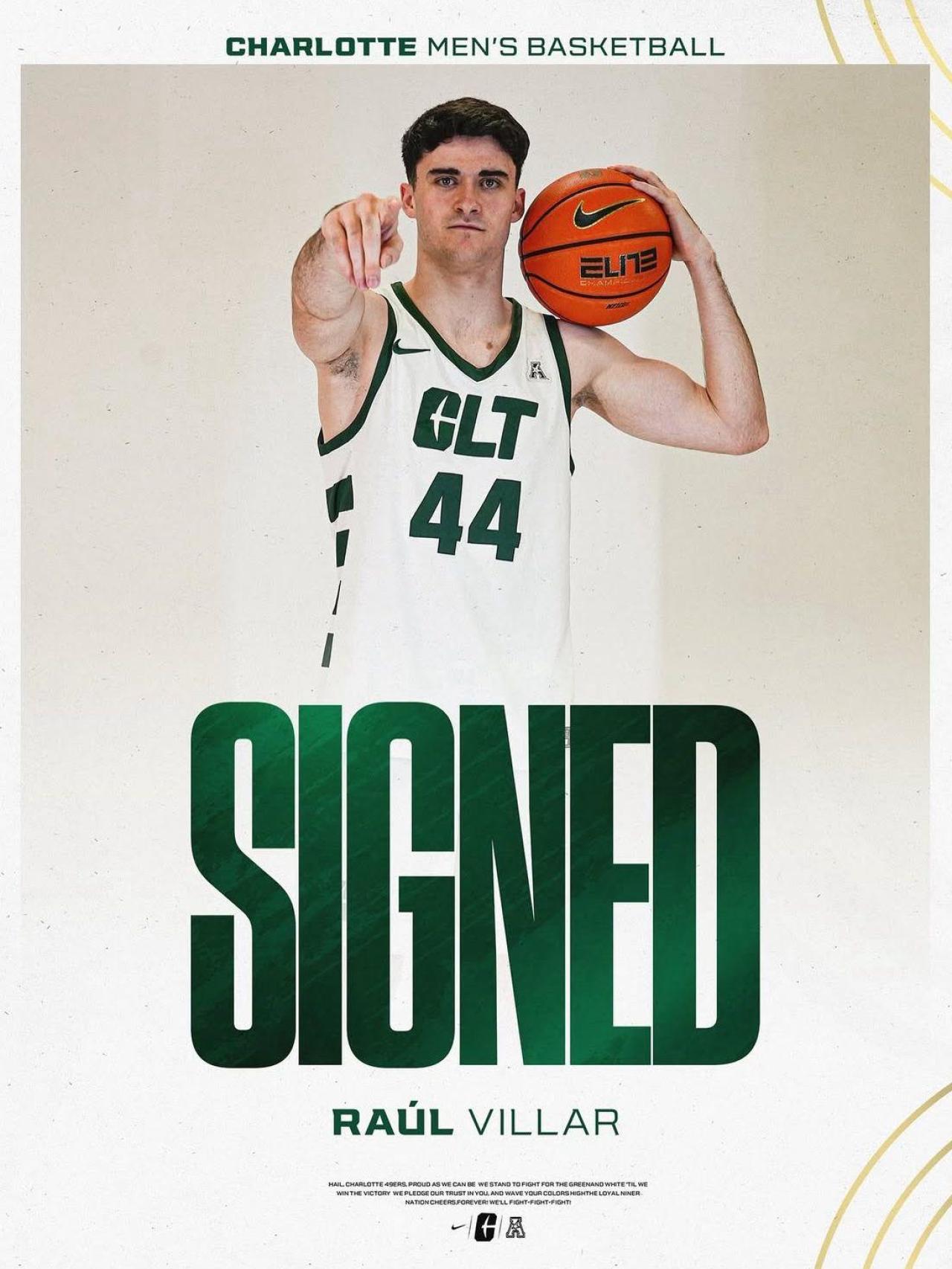 La Universidad de Charlotte anuncia la incorporación de Raúl Villar