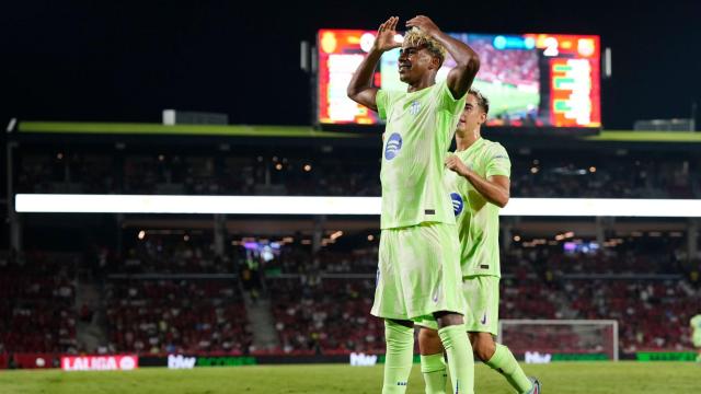 Lamine Yamal celebra su gol ante el Mallorca