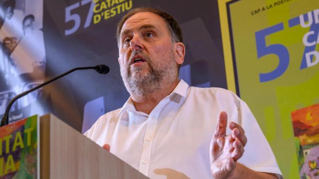 Oriol Junqueras, esta mañana en la Universitat Catalana d'Estiu