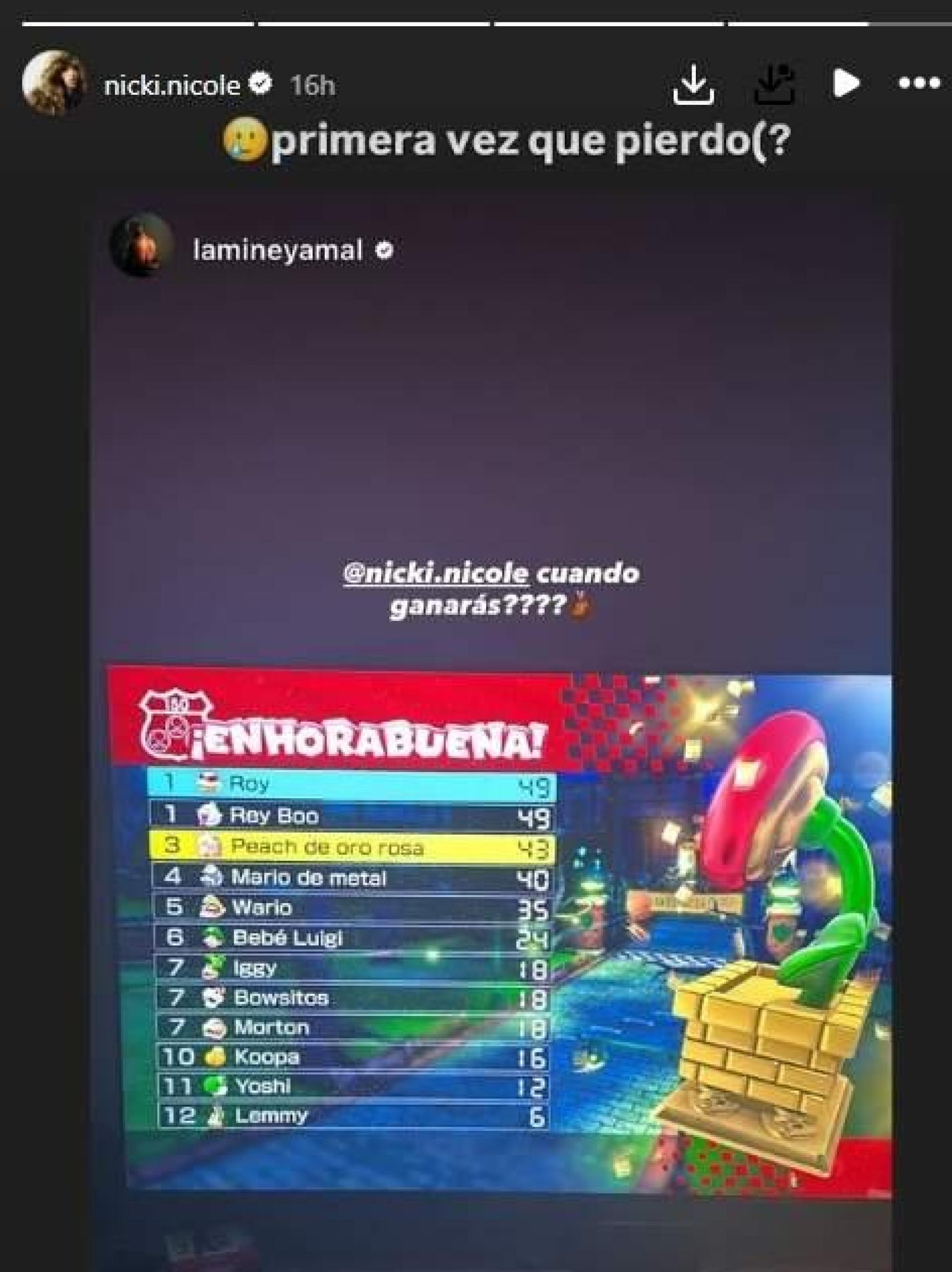 La complicidad de Lamine Yamal y Nicki Nicole en redes sociales