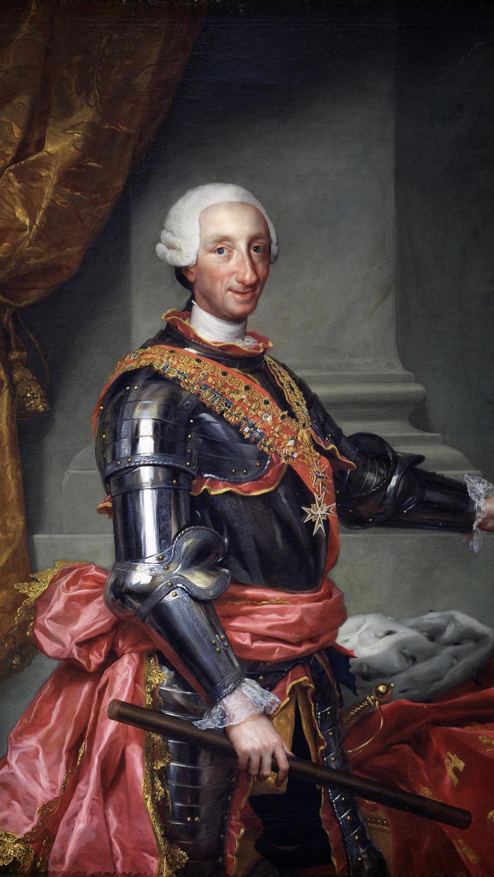 Carlos III (1765) retratado por Anton Raphael Mengs