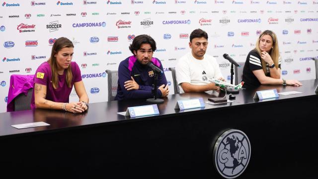 Rueda de prensa prepartido ante el América de Patri Guijarro y Pere Romeu