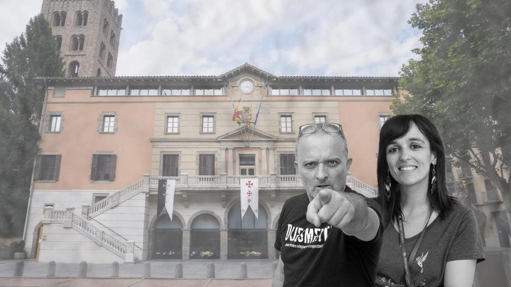 Fotomontaje del actor y cómico Toni Albà y la diputada del Parlament de Aliança Catalana Sílvia Orriols