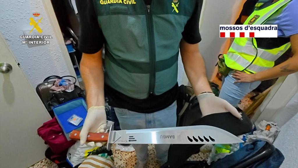 El arma blanca que localizada en casa de un detenido