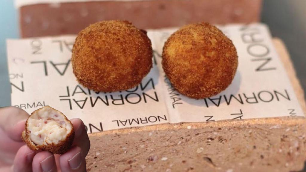 Croquetas de leche cruda de oveja Mas Mercè con jamón ibérico de 'Normal'