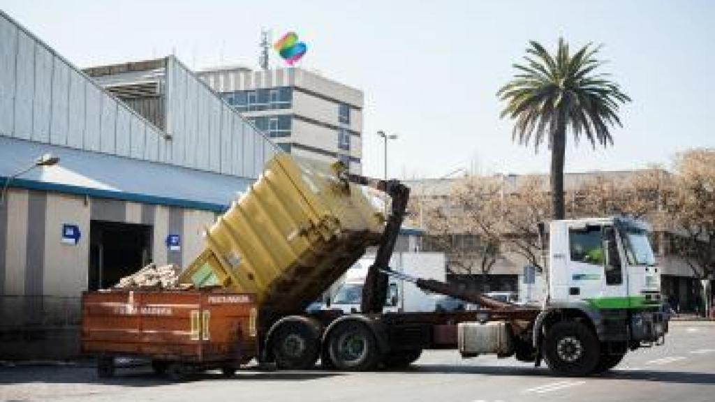 Un contenedor en las instalaciones de Mercabarna