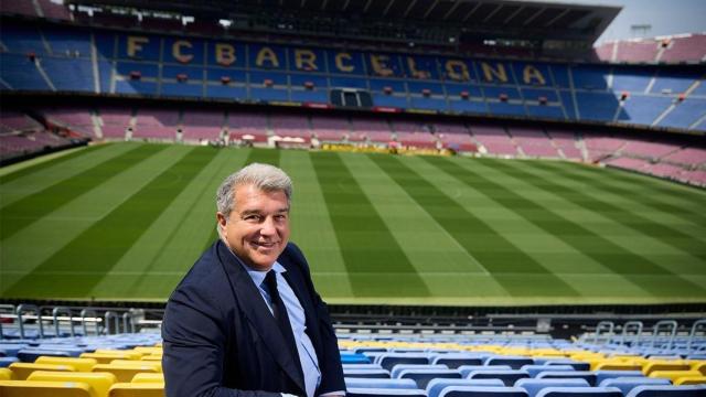 Joan Laporta en el Camp Nou