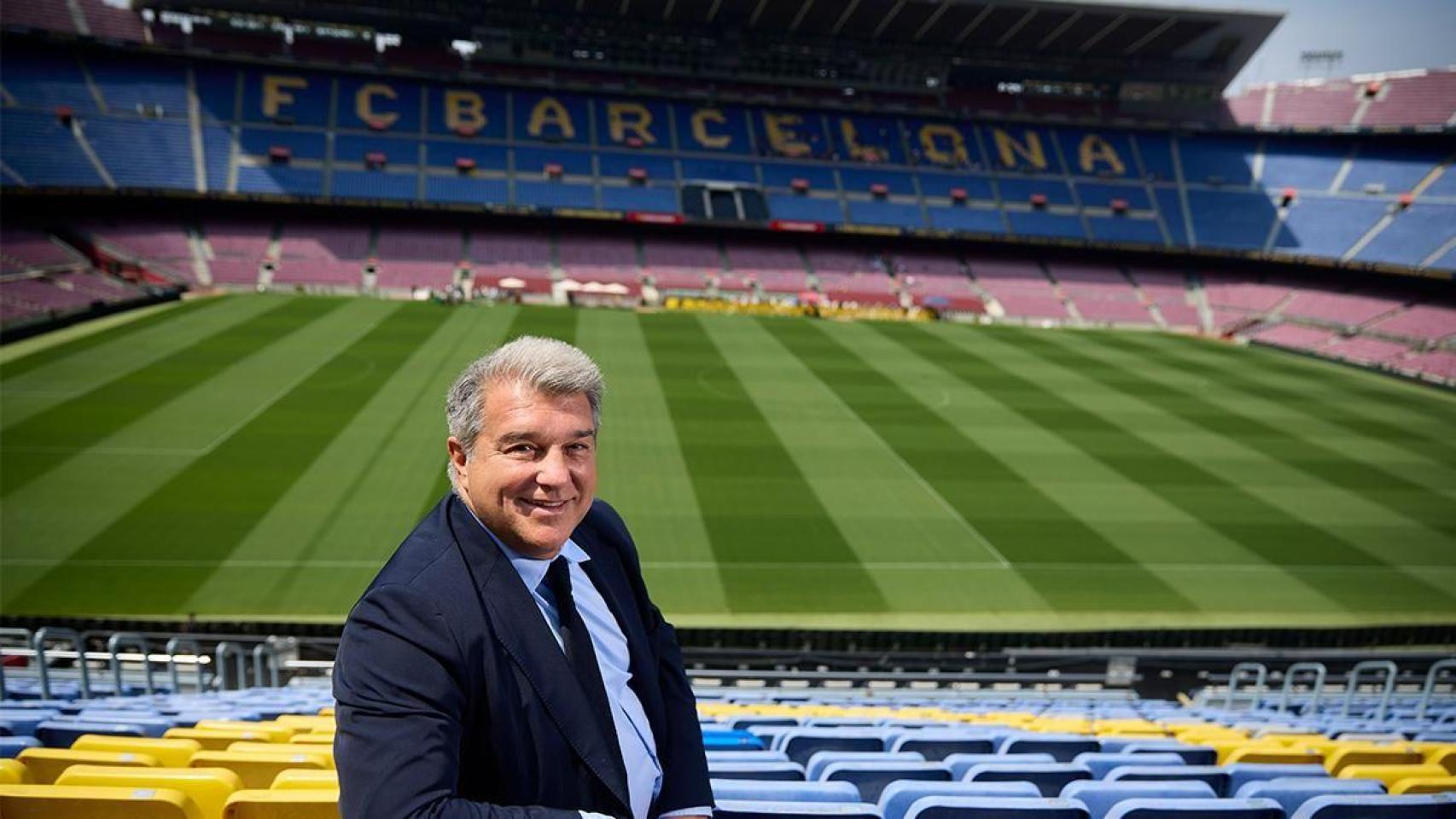 Joan Laporta en el Camp Nou