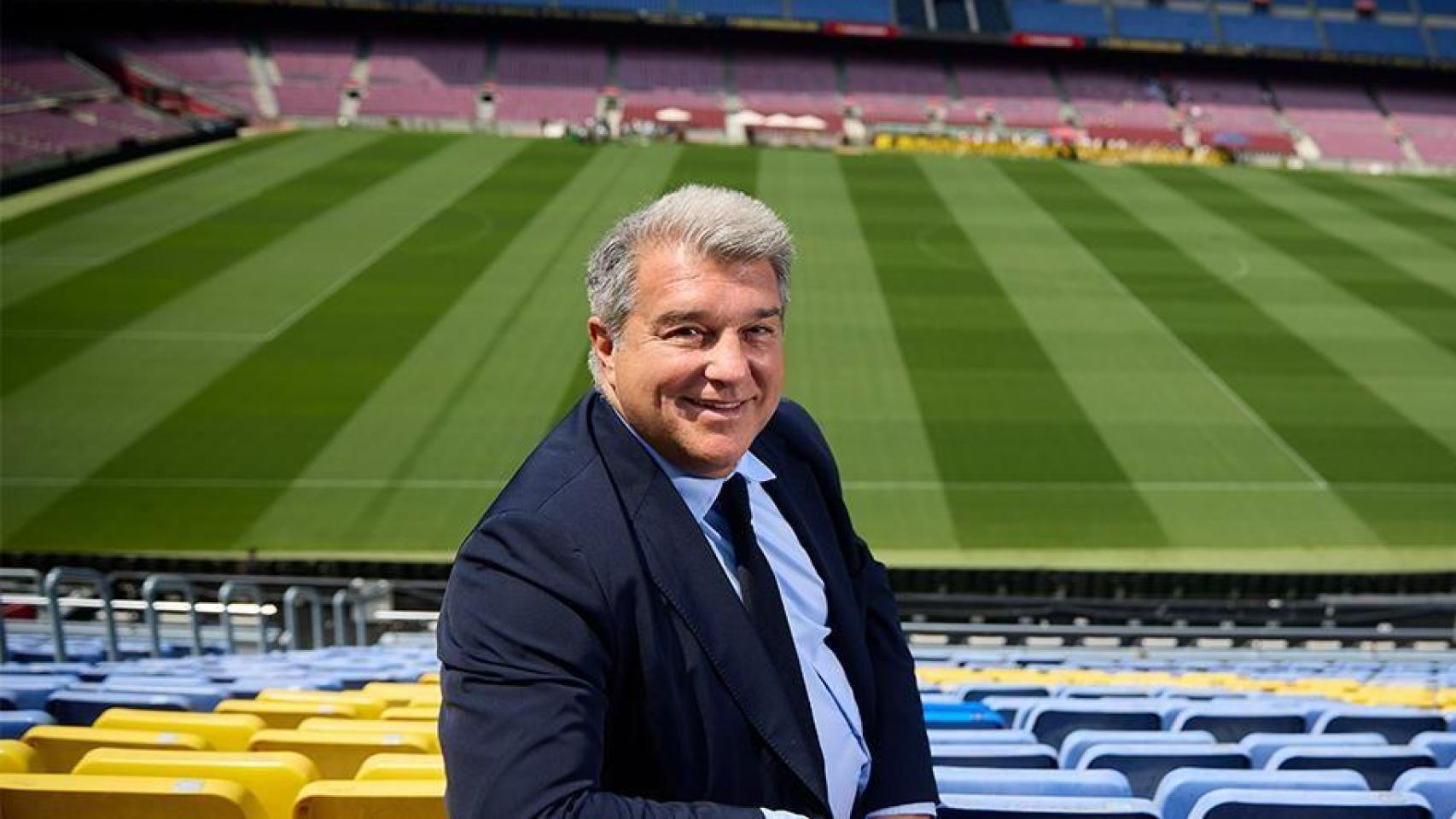 Joan Laporta en el Camp Nou