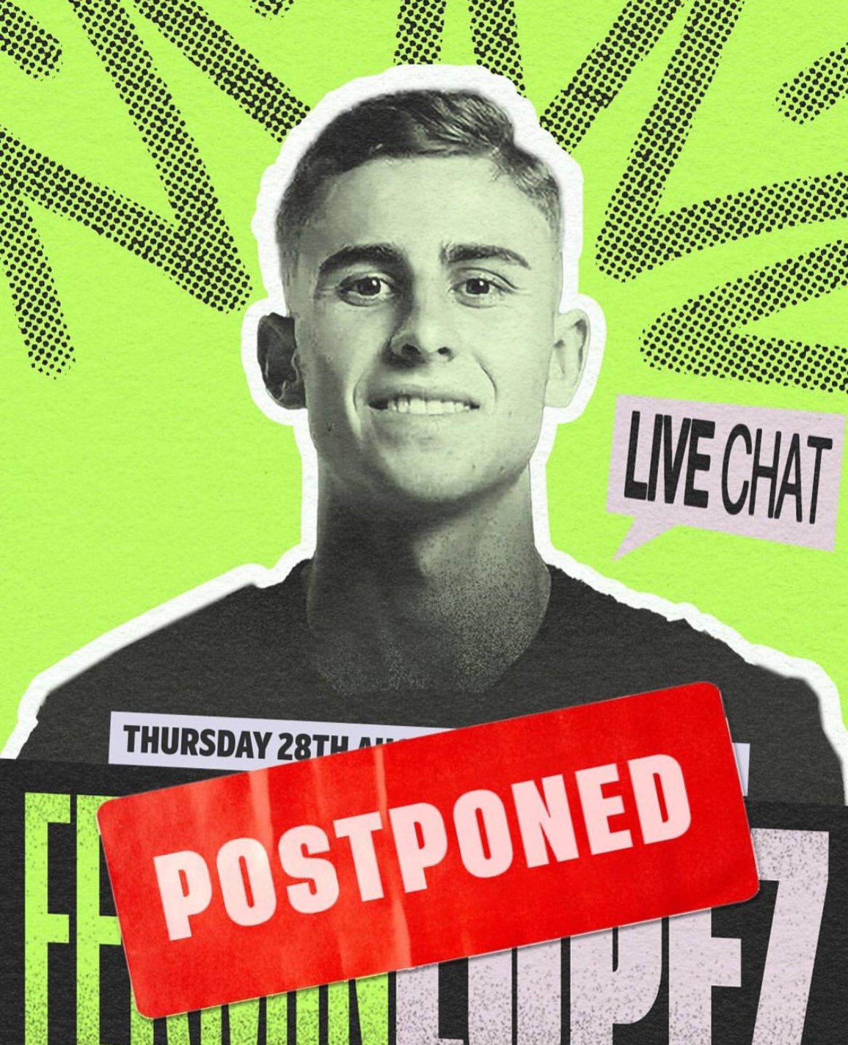 Fermín López ajorna el seu xat en directe amb seguidors, en mig del revol sobre el seu futur en el Barça