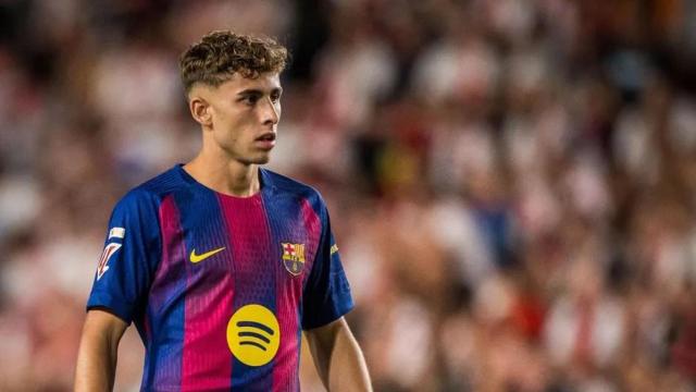 Fermín López durante el Rayo-Barça