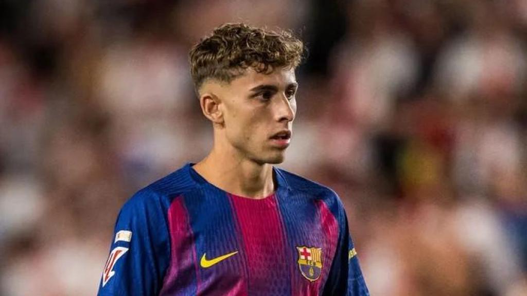 Fermín López durante el Rayo-Barça