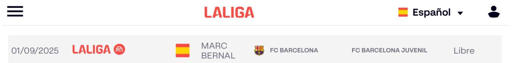 Marc Bernal, inscrito en la Liga con ficha del primer equipo del Barça