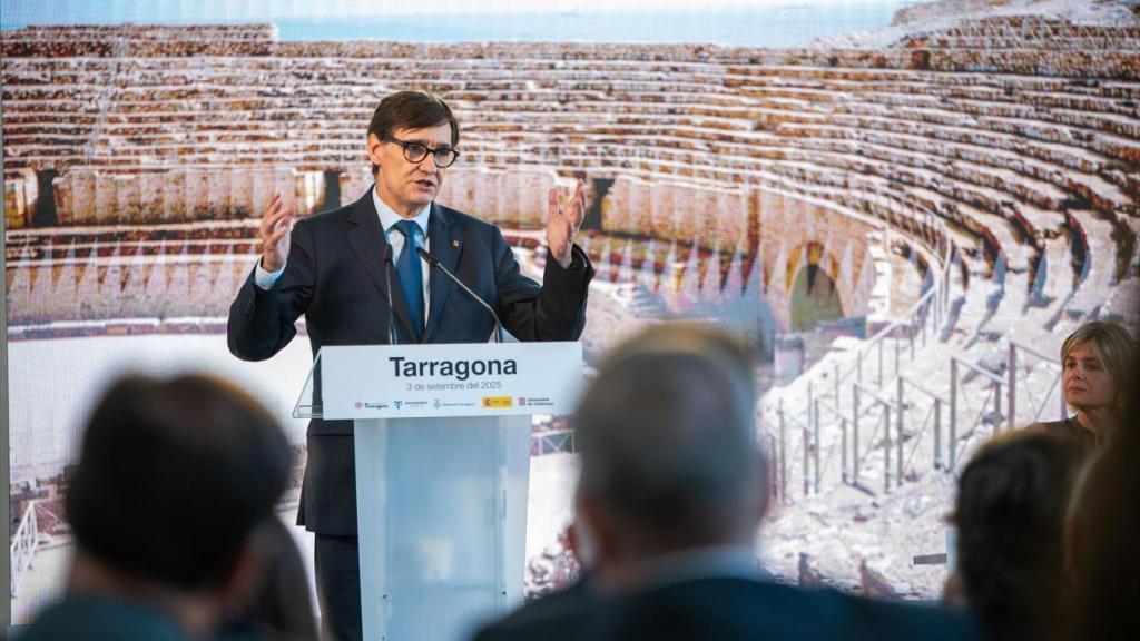 El presidente de la Generalitat, Salvador Illa, en el acto de presentación de la constitución del consorcio de gestión de patrimonio de Tarraco