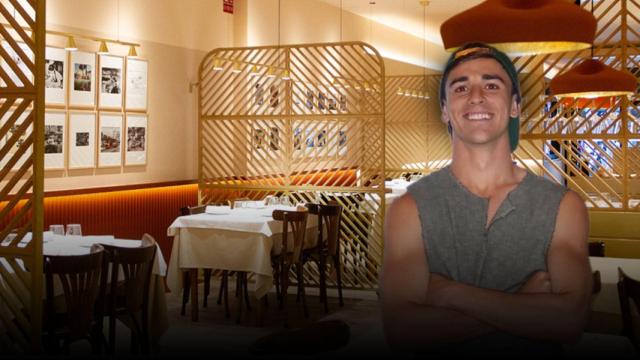 Gavi en un montaje sobre una imagen del restaurante La Bonaigua
