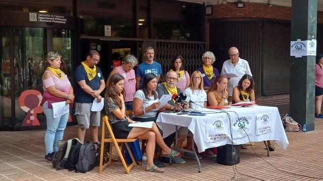 Integrantes de la Plataforma Catalunya 0-3 años durante su presentación en la 'Conselleria' de Educación