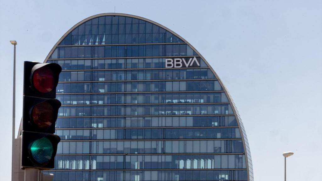 La fachada del banco BBVA